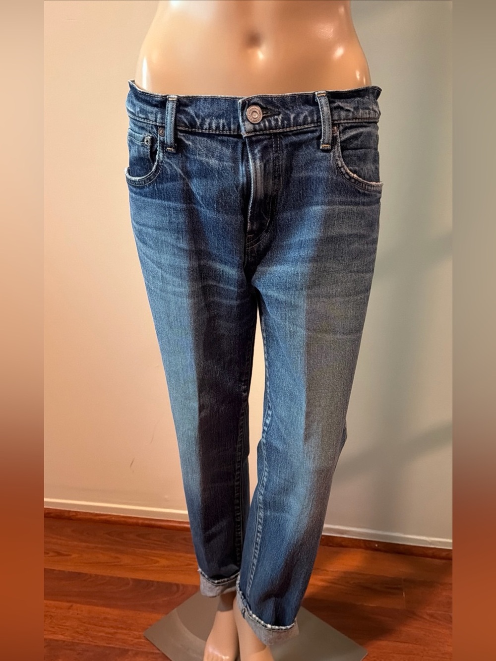 Moussy Vintage Blue Slim Straight Jeans Size 28 Brand New